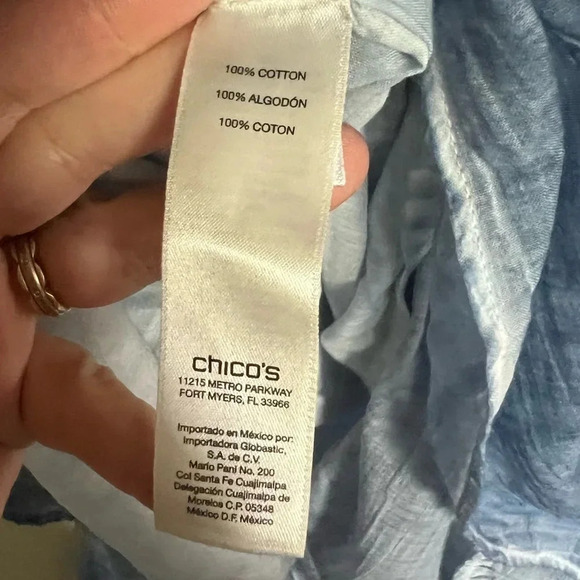 NWT Chico’s Chambray Angled Skirt 100% Cotton Blue Size 2 - Picture 15 of 16